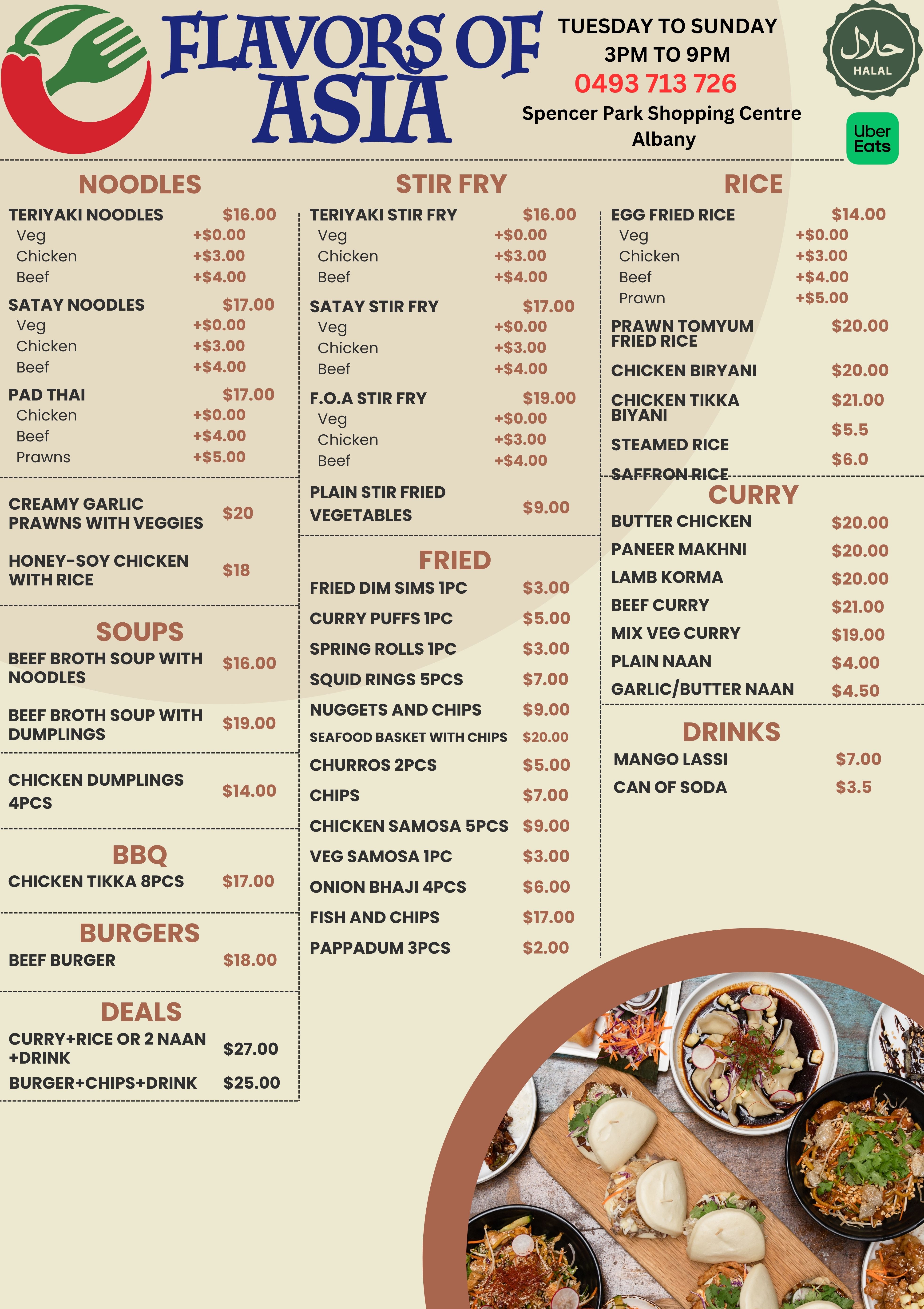 Flavors of Asia Menu